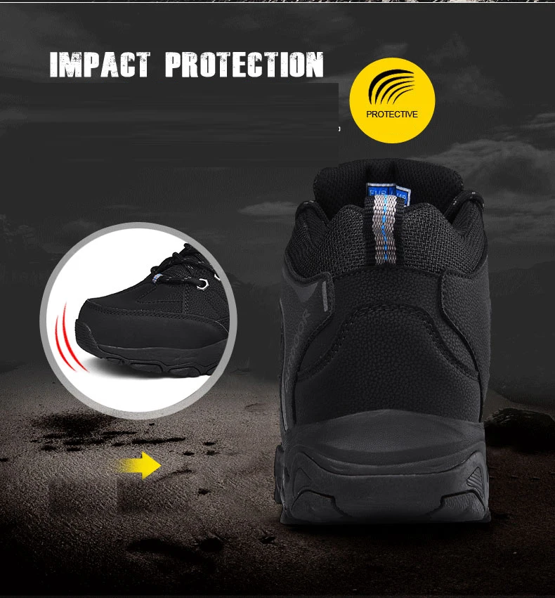 MANLI Genuine Leather Men Outdoor Hiking Shoes Winter With en Leather Boots Waterproof Mountain Climbing Hunting Boots