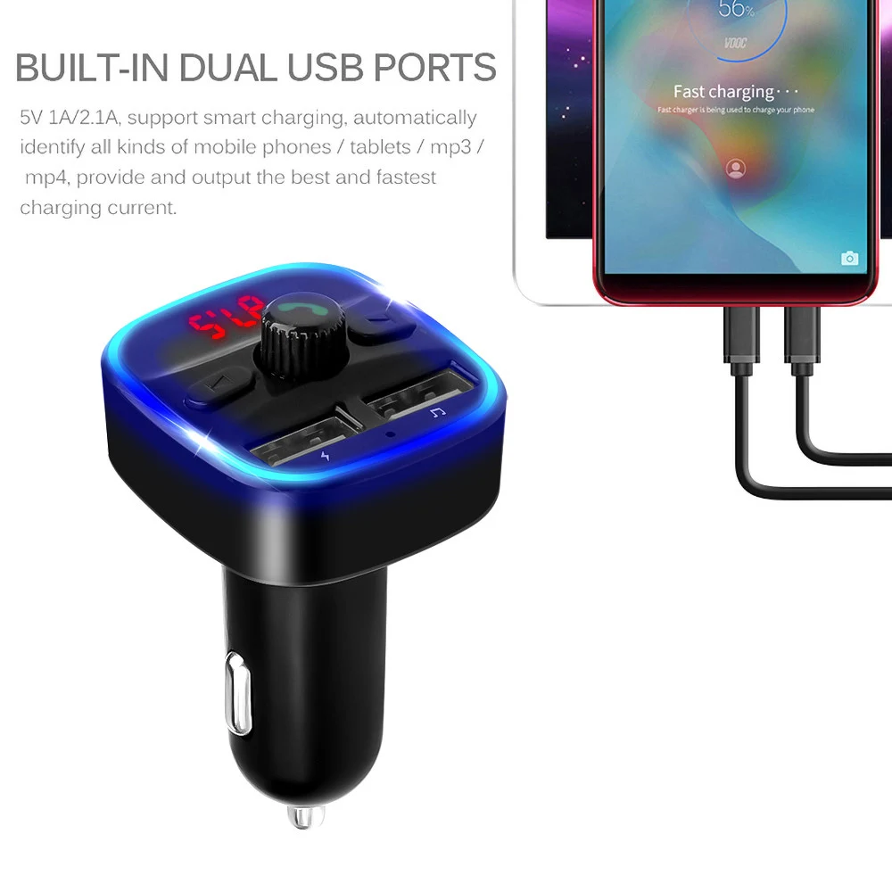 Автомобильное зарядное устройство kebidu с двумя USB mp3-плеер Bluetooth FM-передатчик