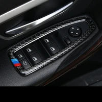 car interior window switch button panel cover trim carbon fiber sticker for bmw 1 2 3 series gt f20 f21 f30 f34 2012 2017