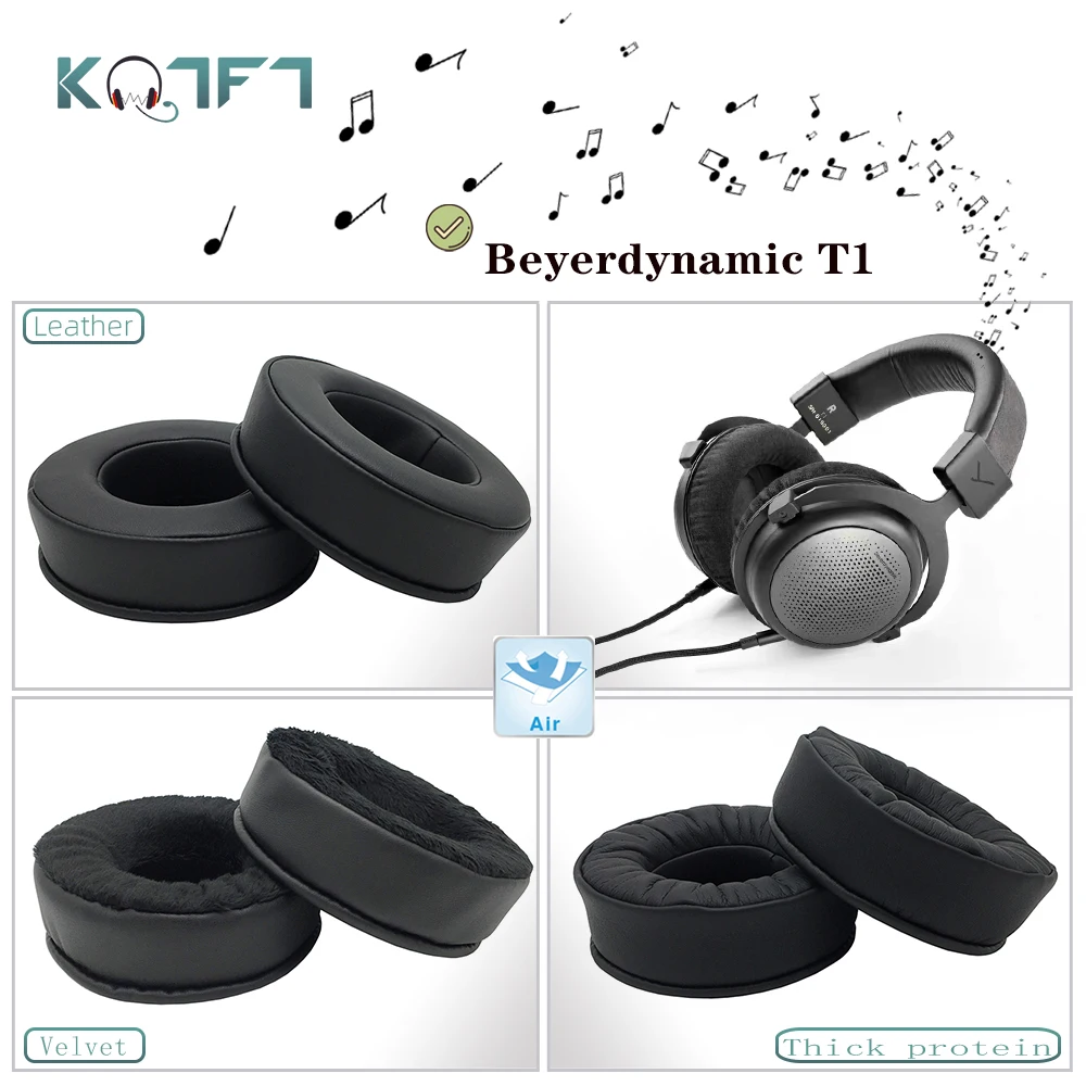 

KQTFT Protein skin Velvet Replacement EarPads for Beyerdynamic T1Â Headphones Ear Pads Parts Earmuff Cover Cushion Cups