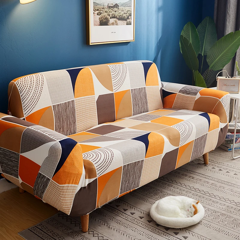 

L Shape Couch Armchair Cover Furniture Protector 1 2 3 4 Seater Elastic Sofa Cover Polyester Slipcover for Living Room Stretch