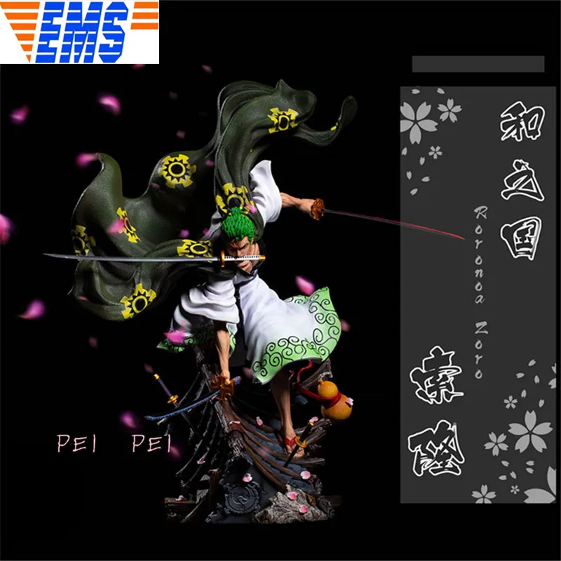 Статуя цельная соломенная шляпа Пираты ророноа Зоро кимоно серия Сакура Полный