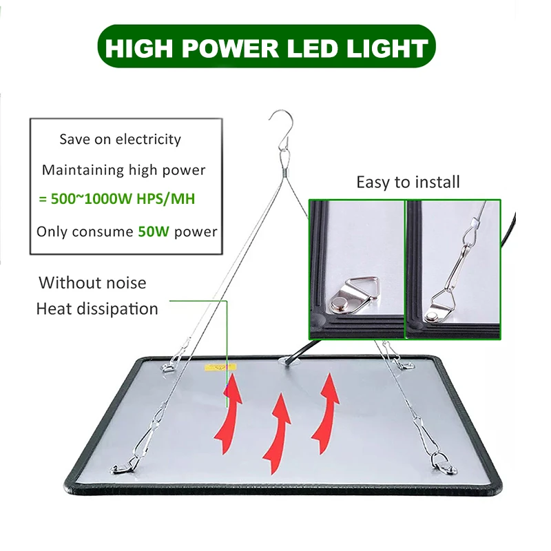 Фитолампа светодиодный светильник полного спектра для выращивания растений 1000