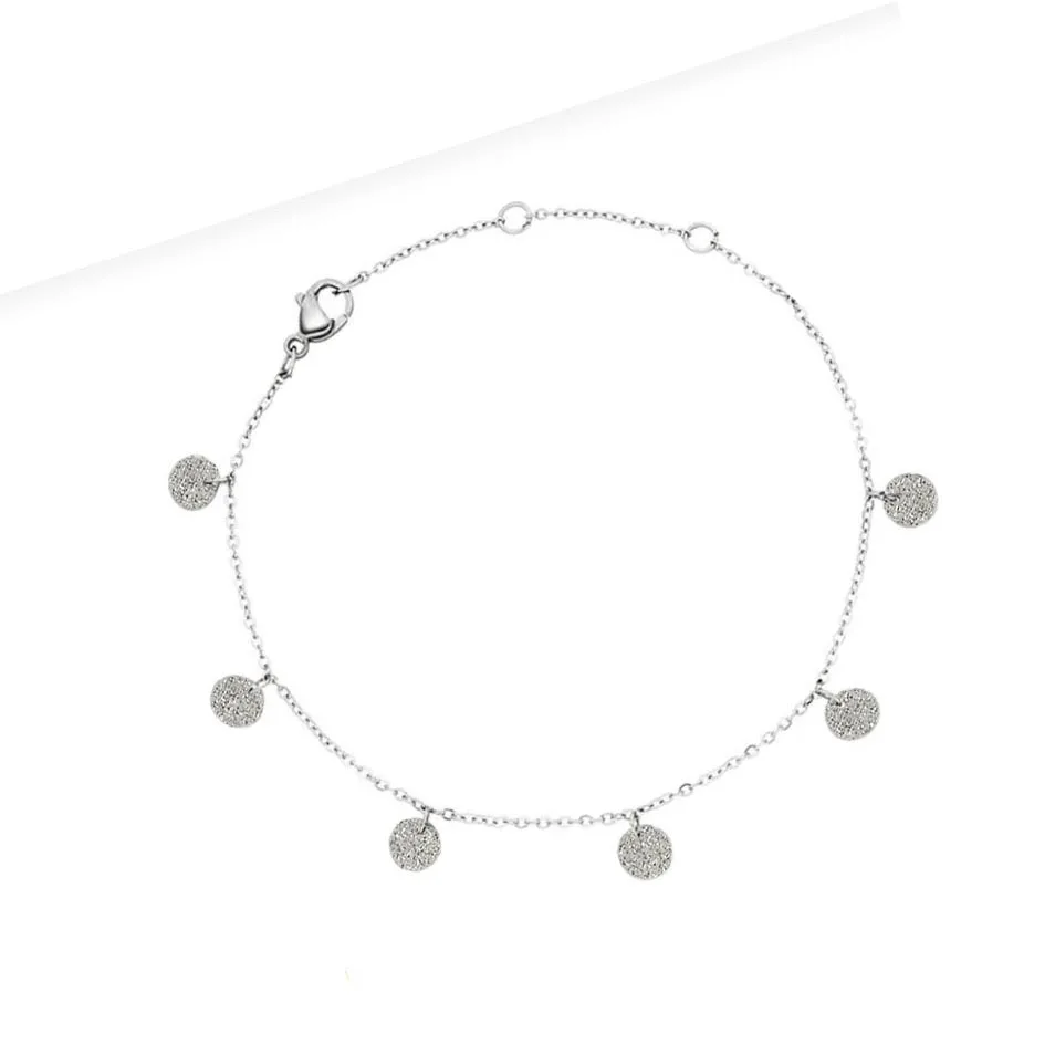 Mavis Hare нержавеющая сталь сверкающий многокруглый браслет 6 мм маленький Спарклер