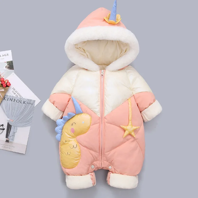 

New baby kids down jumpsuit for boys and girls down for cold weather clothing thick