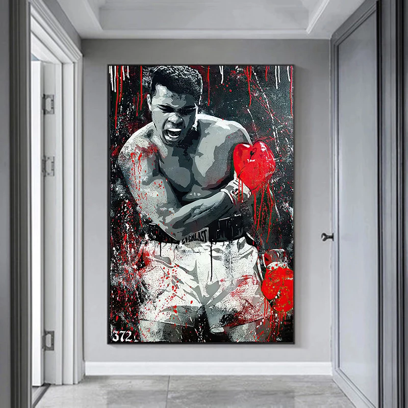 

Famous Muhammad Ali Canvas Paintings Boxer Champion Inspirational Poster Wall Art Print Picture For Bedroom Home Decoration