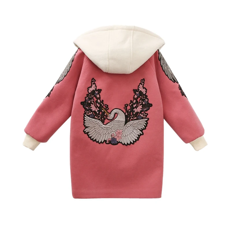 

Winter Coat for Kid Girls Warm Thick Hooded Long Jacket Children Autumn Fashion Full Cartoon Cotton Windbreaker Outerwear