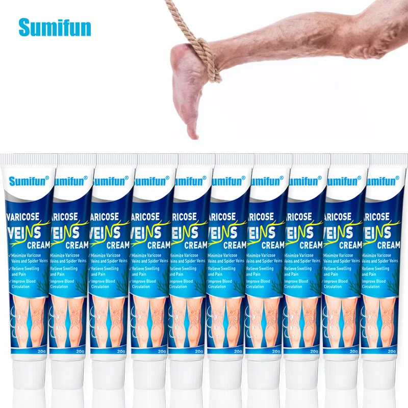 

Sumifun 10pcs Varicose Veins Treatment Cream Vasculitis Phlebitis Spider Cream Varicosity Angiitis Removal Medical Plaster