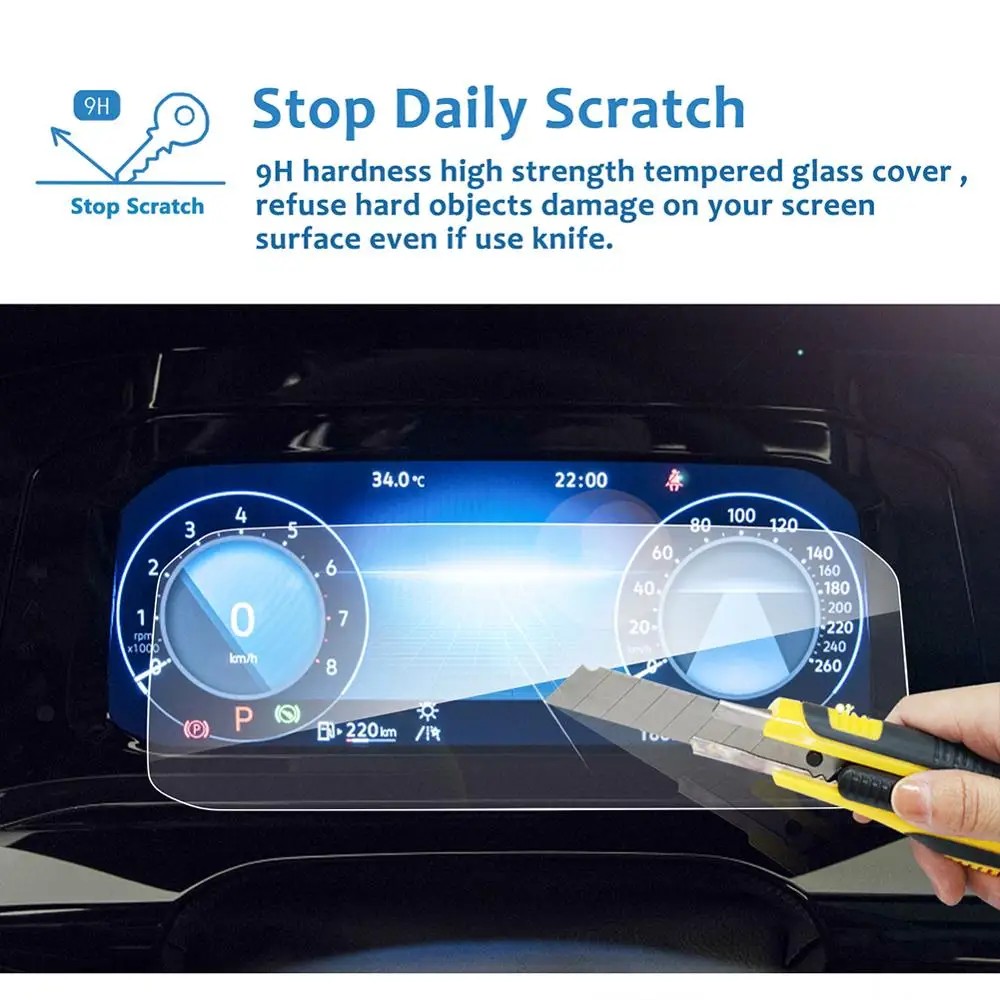 lfotpp car screen protector for golf mk8 10 25 inch 2019 2020 vehicle lcd instrument display auto interior accessories 238108mm free global shipping