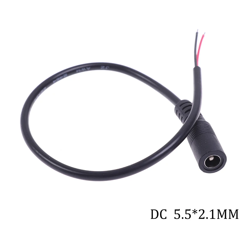 

Hot sale 2Pcs DC 5.5*2.1mm Cable Connector Power Plug Extension Wire DC Female Adapter