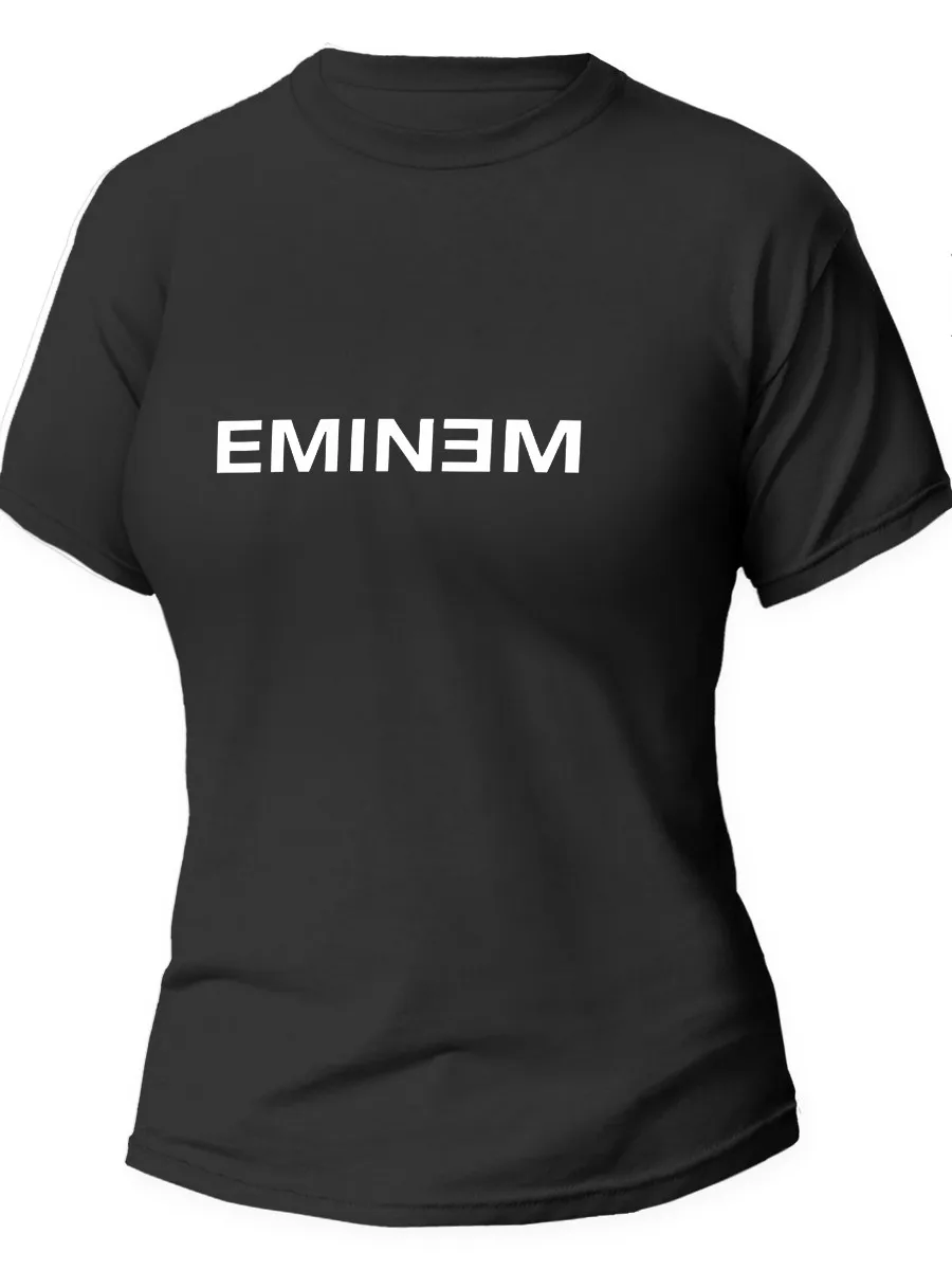 Фото Женская футболка черная Eminem (Эминем музыка рэп Slim Shady Слим Шейди хип-хоп) 2 | одежда