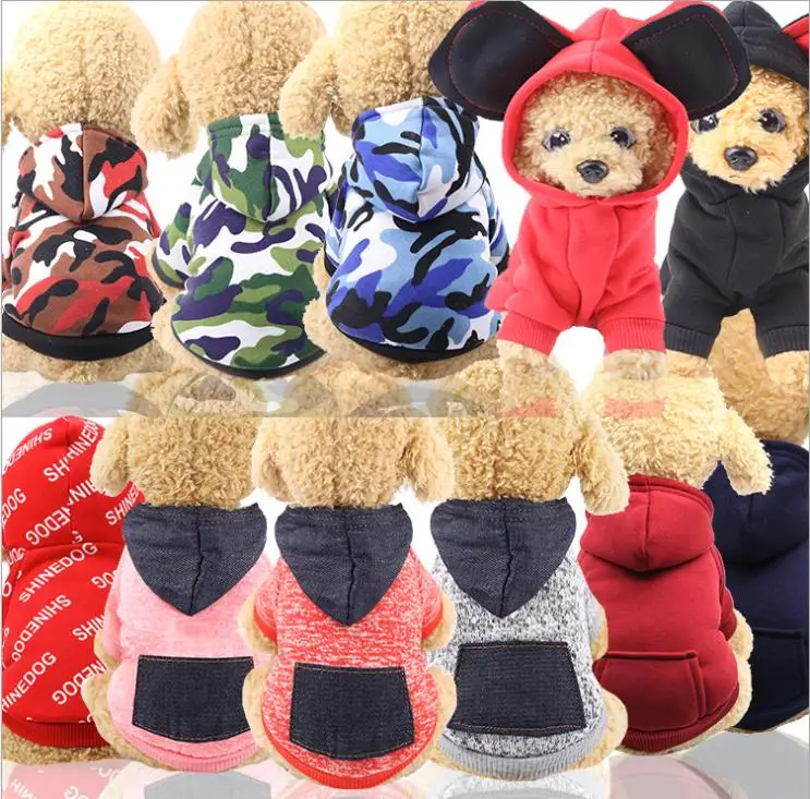 

Pet Dog Clothes Winter Warm Pocket two-legged clothes, sporty style Windproof Dog Hoodies Chihuahua French Bulldog Pug Clothing