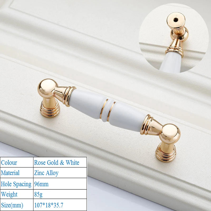 LBA керамическая дверная ручка из цинкового сплава розового золота мебельные