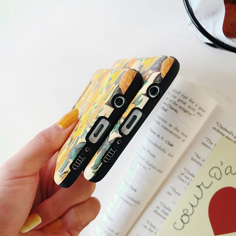 YHBBCASES для Samsung Galaxy S10 мягкий чехол в стиле ретро с желтыми цветами Note 10 8 9 S8 S9 Plus