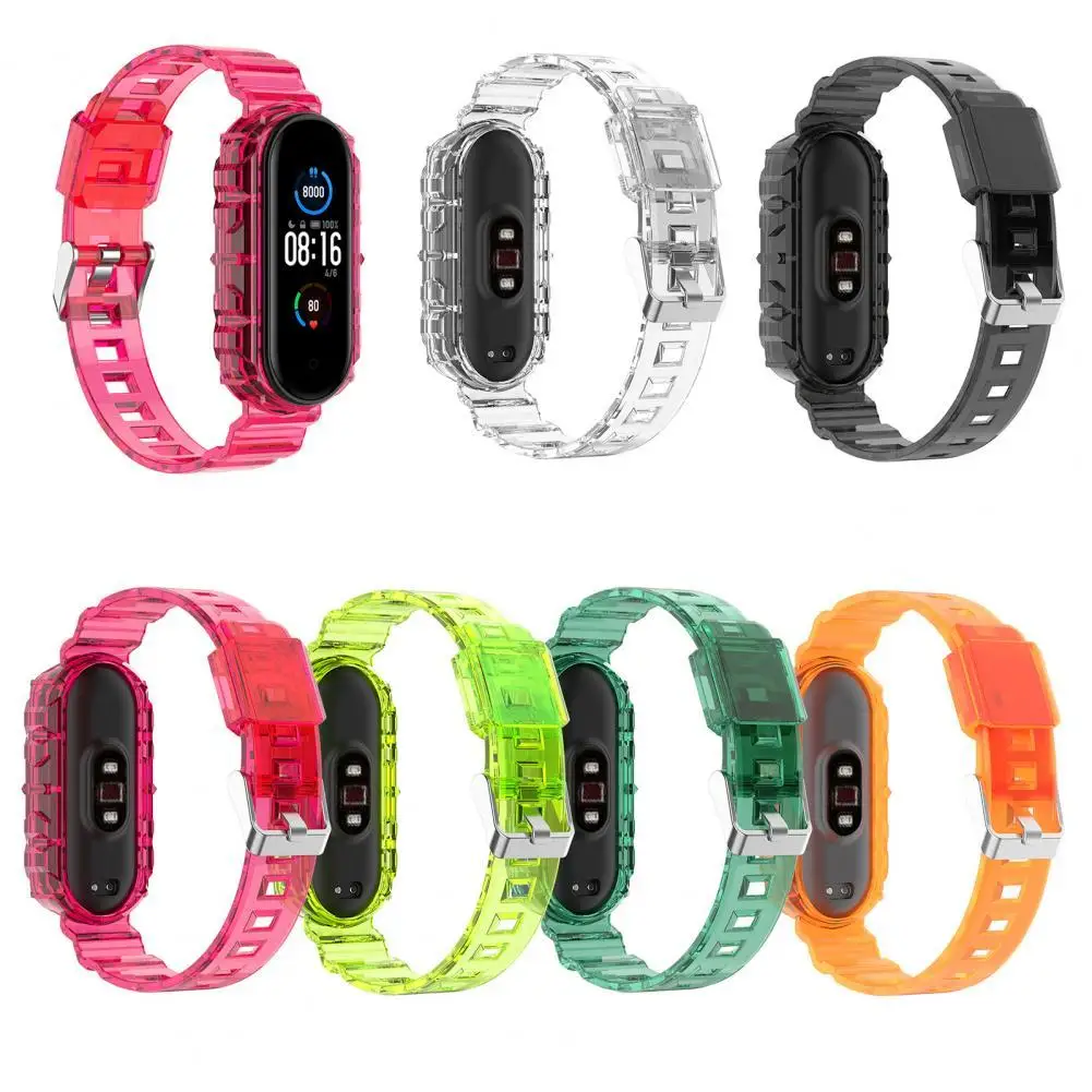 

TPU Transparent Waterproof Watch Band Strap Wristband Replacement for Xiaomi Miband 5/6 Ѭемеок для асов Miband 5/6