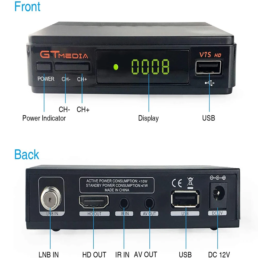 Горячая DVB-S2 gtmedia v7s hd с USB WI-FI FTA ТВ приемник + 4 года линии CCcam Powervu ключи декодер Youtube