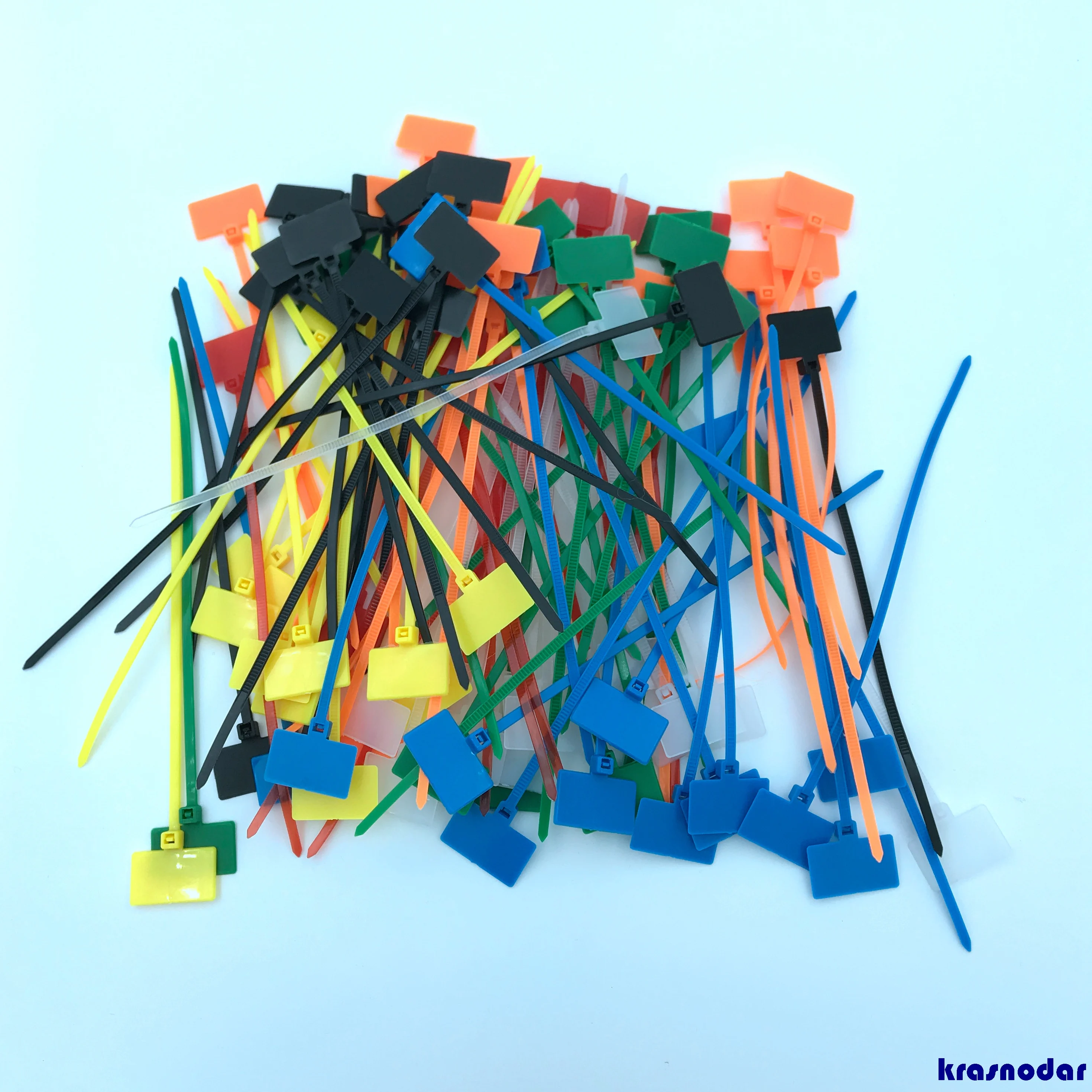 

100pcs Easy Mark 3*150mm Nylon Labels Plastic Loop Ties Markers Cable Tag Self-locking Zip Ties