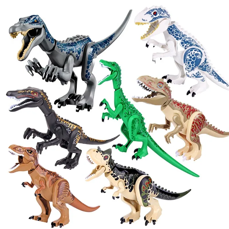 

Jurassic Building Blocks World Dinosaurs Figures Bricks Baryonyx Tyrannosaurus Rex Indominus Rex I-Rex Assemble Kids Toys