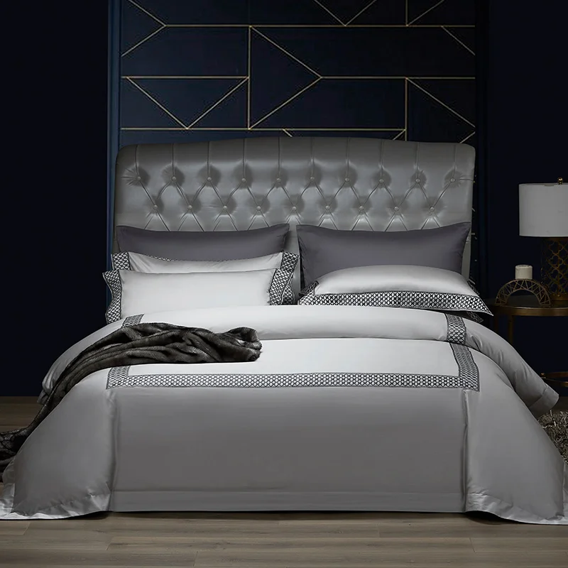 1000TC Египетский хлопок Королевский роскошный комплект постельного белья синий