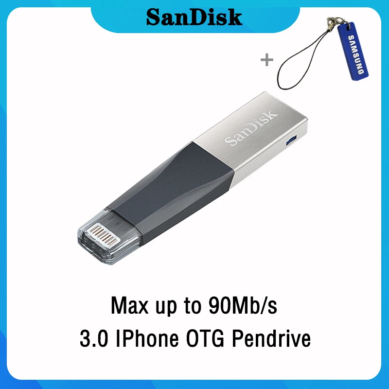 USB флеш-накопитель sandisk ixpand OTG 64, 128 ГБ, флешка 128 ГБ, 64 ГБ, 32 ГБ, 256 ГБ, флеш-накопитель 3,0, USB флешка, диск на ключ, память для телефона