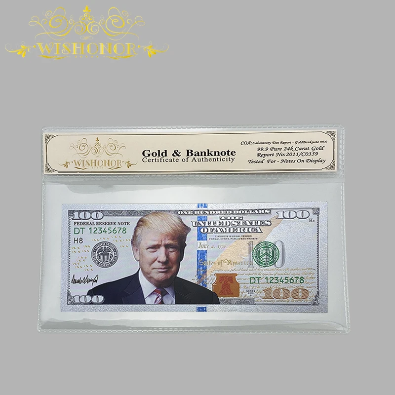 Высококачественные для Америки банкноты Трампа в позолоченной рамке COA горячих