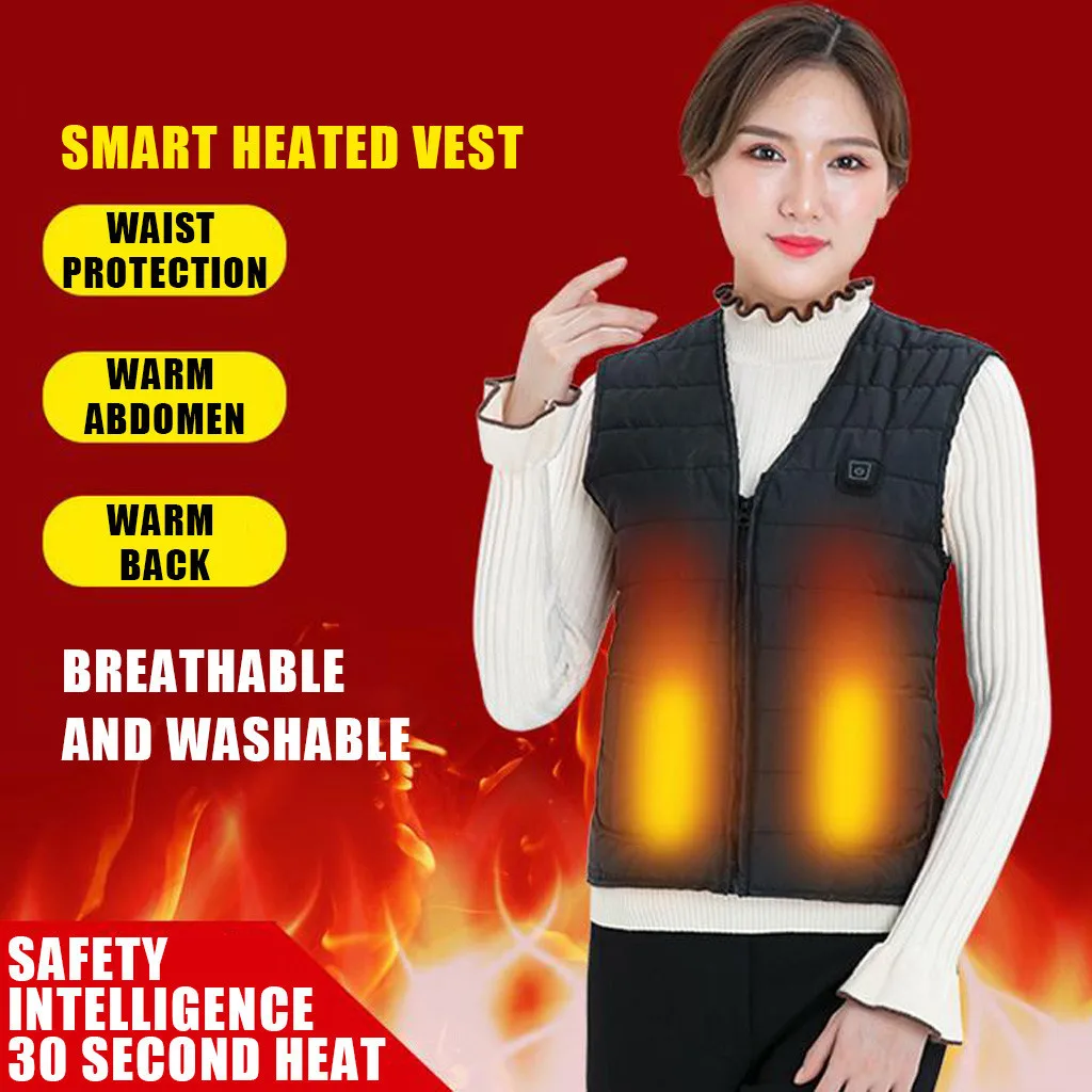 

Jacket Heated Vest Warm Women USB Heated clothing Electric Heating Jacket fishing trekking Heating Pad Women's winter jacket
