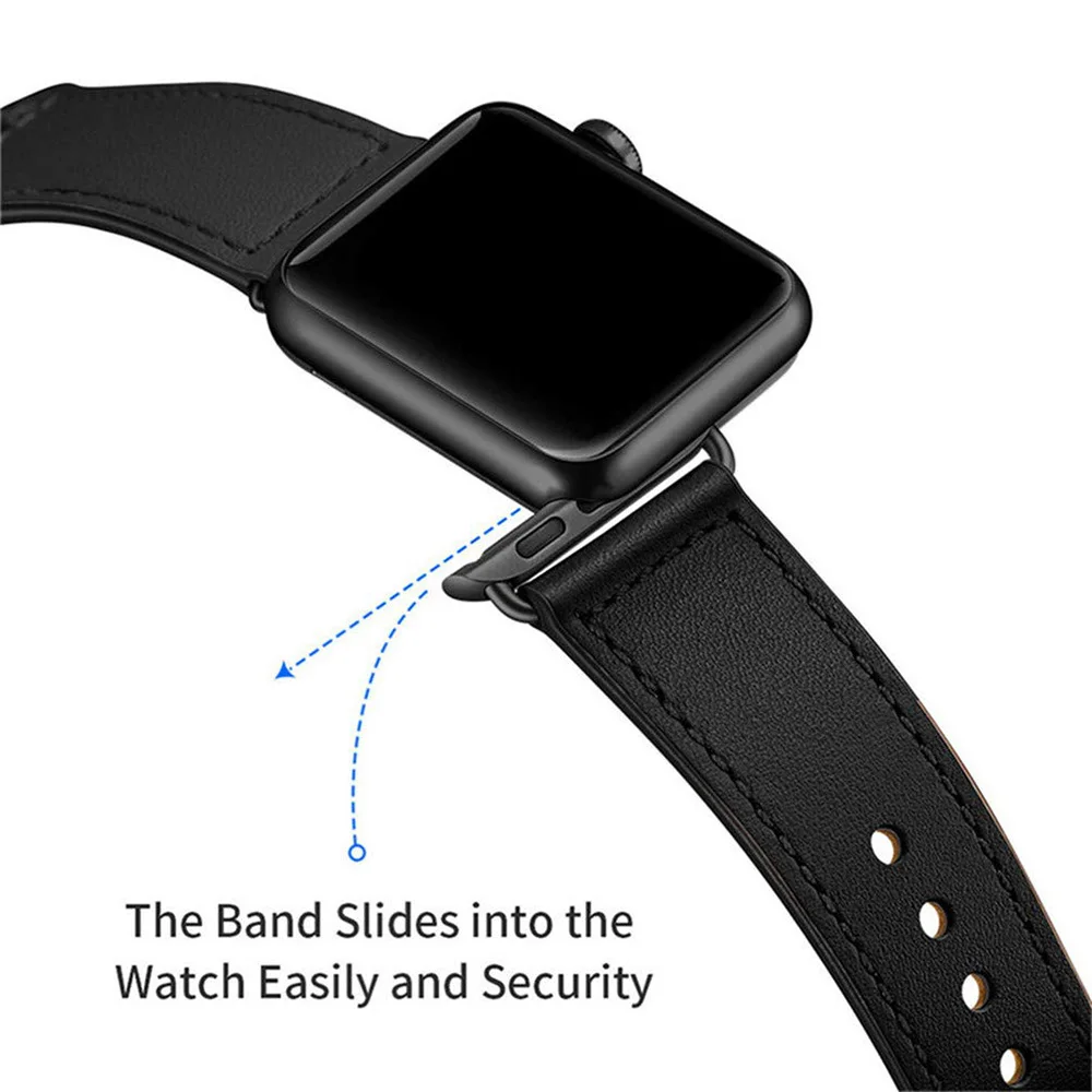 Ремешок для наручных часов Apple Watch 38 мм, 42 мм, из натуральной кожи петлевой ремешок для наручных часов Iwatch, версия 5/4/3/2/1 44 мм 40 мм браслет аксессуары для часов