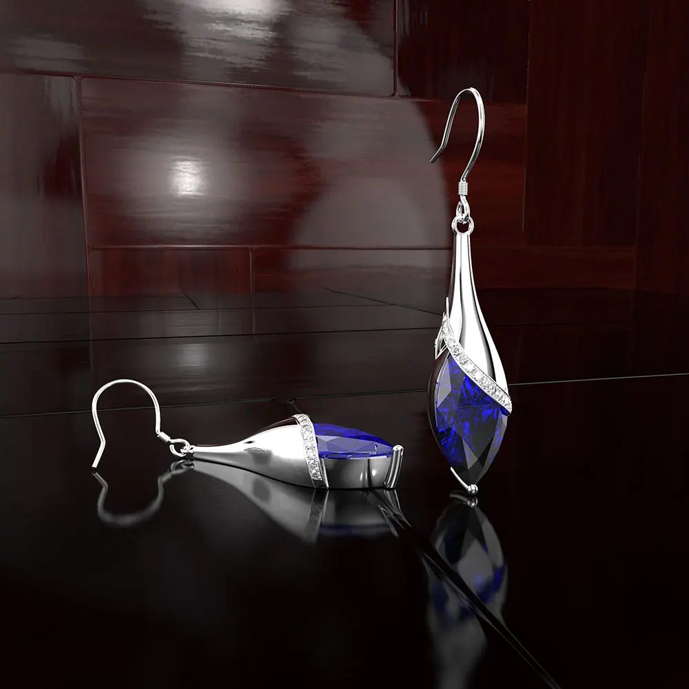 Женские серьги-подвески PANSYSEN Винтажные висячие серьги из серебра 100% пробы с