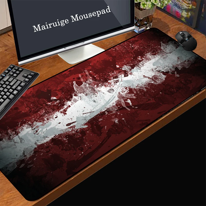 

Mairuige Cheap Promotion Computer Game Mouse Pad Red and White Stripes Graffiti Drawing Office Laptop Decorative Table Mat