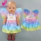 Детская кукольная одежда 43 см, Радужное платье с крыльями, 18 дюймов, американская og, кукольная одежда для девочек, платье