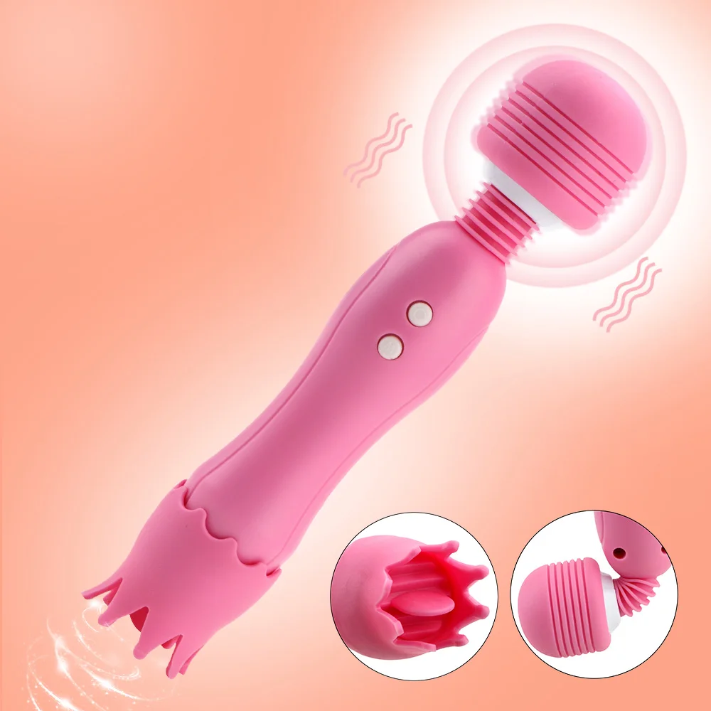 

Powerful Magic Wand AV Vibrator G Spot Massager Clitoris Stimulator Tongue Licking Clit Nipple Vibrators Sex Toys for Women