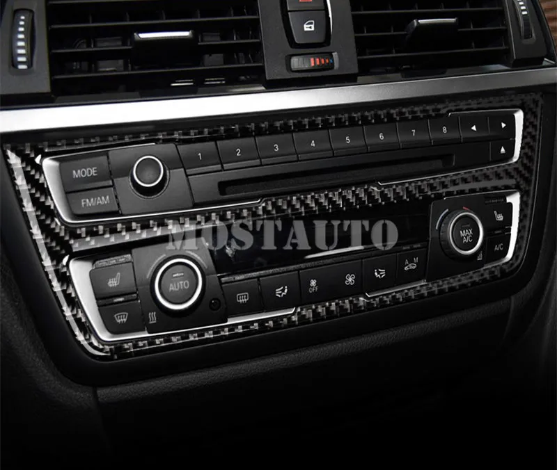 Для BMW 3 серии 4 F30 F31 F32 F34 консоль из углеродного волокна CD и AC панель отделка крышка