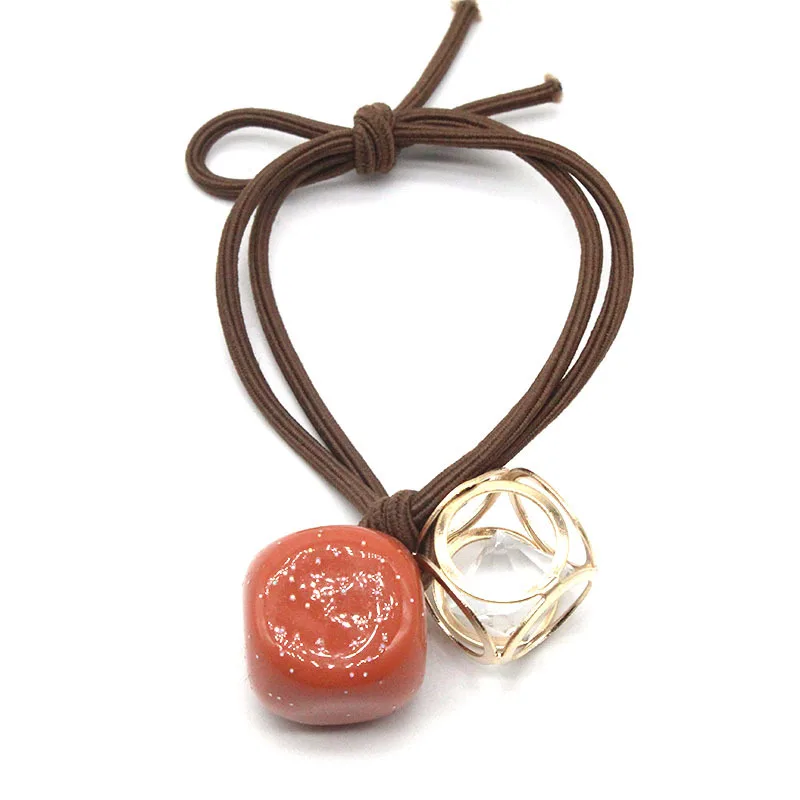 

5PCS South Korea hollowed-out water drill square head rope web celebrity INS hair ring spring new rubber band hair accessories
