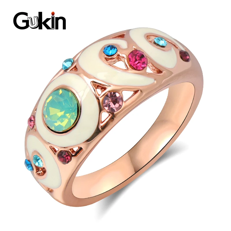 Женское Винтажное кольцо Gukin из розового золота с опалом свадебное Ювелирное