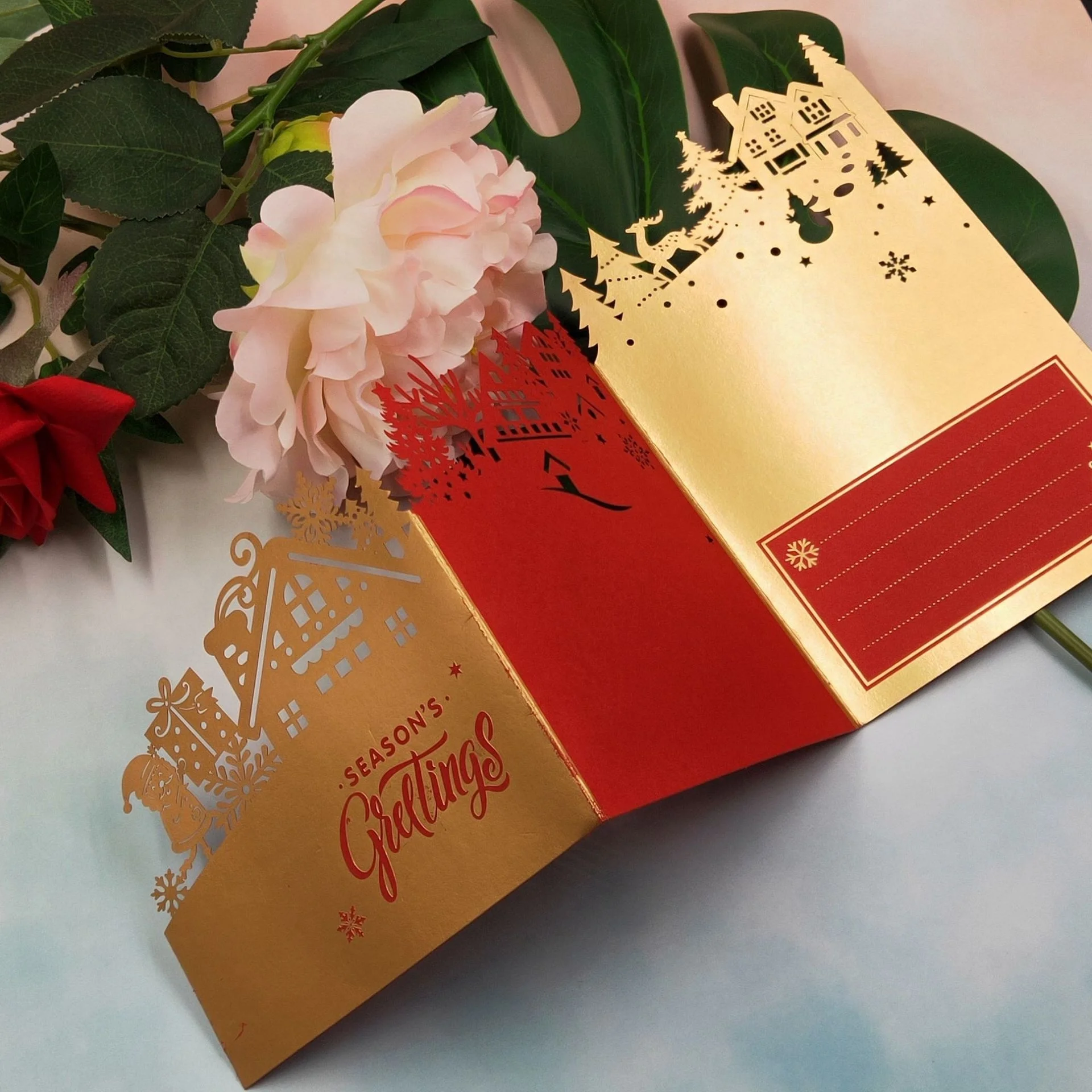 Рождественский домик елка Снеговик Санта Клаус высечка штамп тиснение шаблон