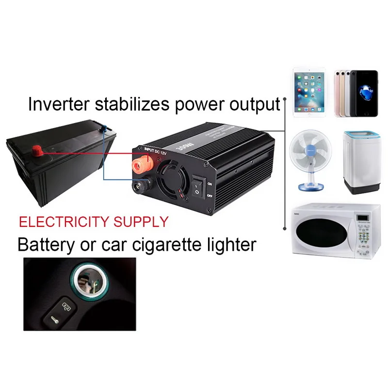 1 шт. 300 Вт автомобильный преобразователь постоянного тока 12 В переменного