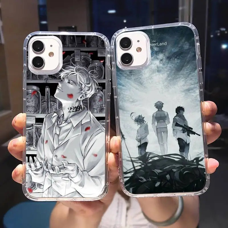 

Anime The Promised Neverland Phone Case Transparent for iPhone 6 7 8 11 12 s mini pro X XS XR MAX Plus cover funda shell