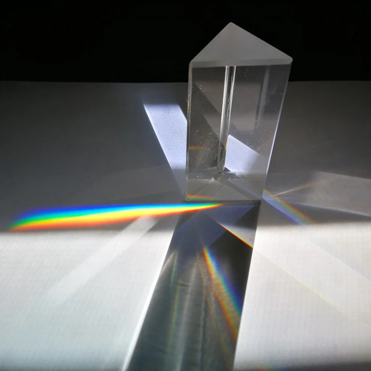 

30x30x60MM Triangular Prism BK7 Optical Prisms Glass Physics Teaching Refracted Light Spectrum Rainbow Science Experiment Toys