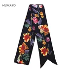 Желтый, золотистый, розовый цветочный цвет, , длина 130 см * 7 см, маленькие головные шарфы, сумка, лента, Женский галстук, платок, шейный шарф