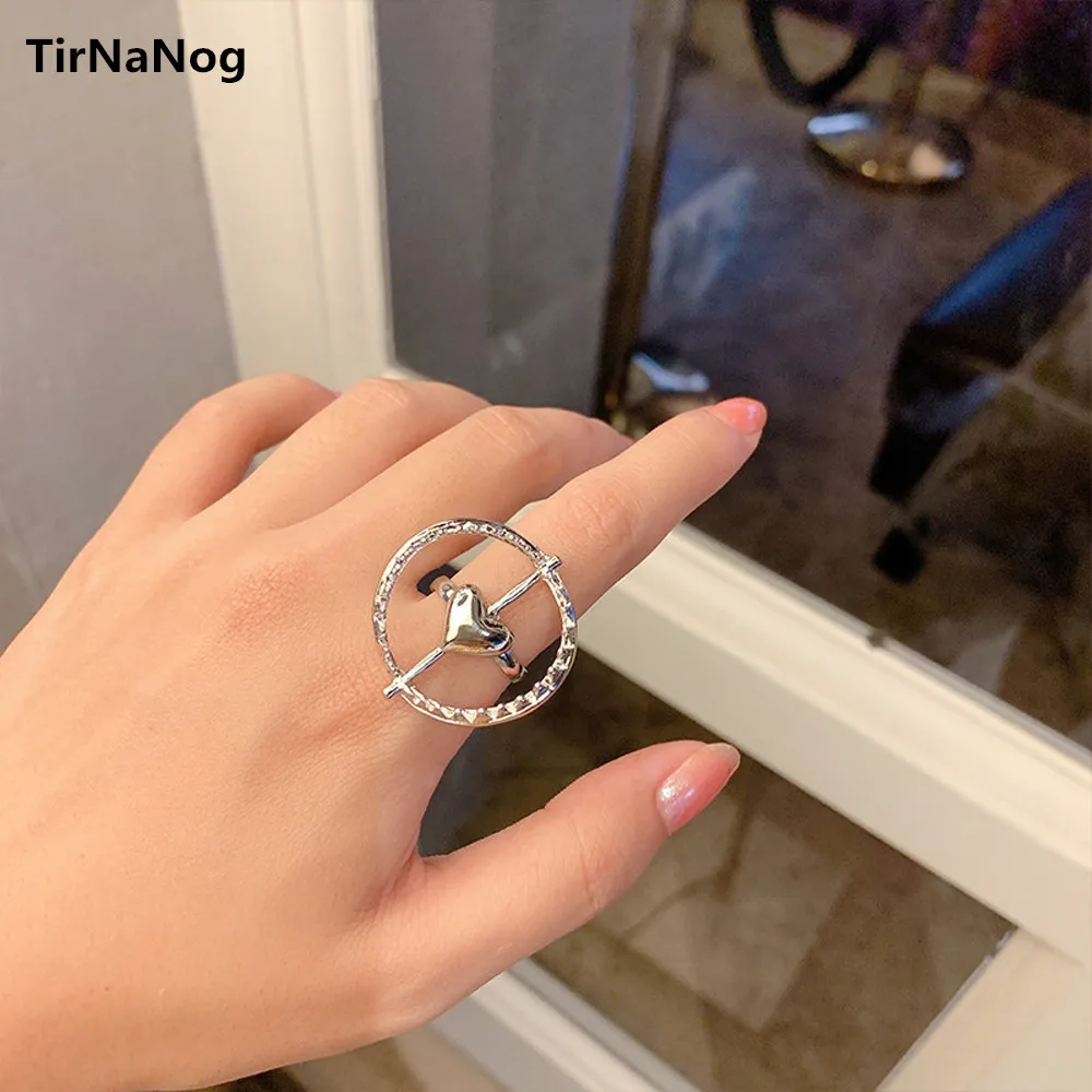 

Fashion Exaggerated Sword To Wear Heart Open Loop Ring Contracted Fashion Punk Band Ring Women Jewelry Gifts