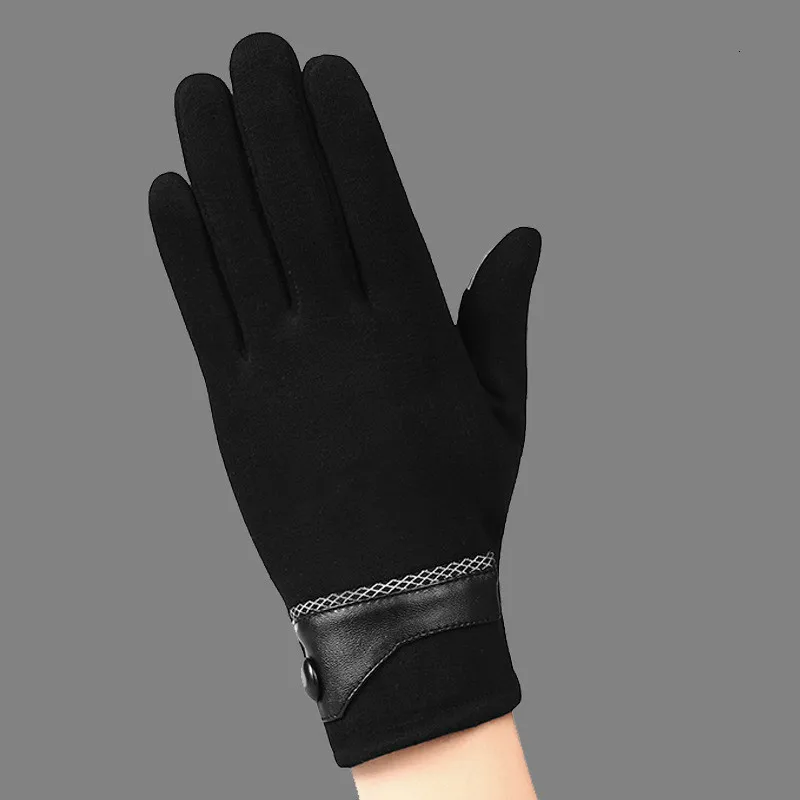 E- black Роскошные кожаные мото Guantes PU лоскутные толстые перчатки мужские зимние перчатки мужские мотоциклетные теплые перчатки противоскользящие - Цвет: E- black