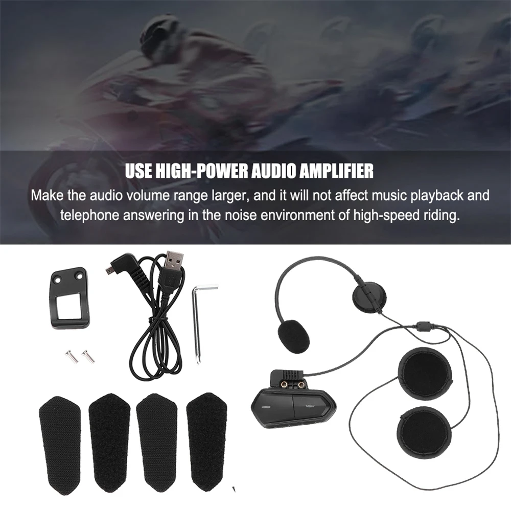 Motorcycle Helmet Stereo Wireless Bluetooth Compatibility 4.1 Headset Motorbike FM Radio Call Earphone Intercom With Microphone