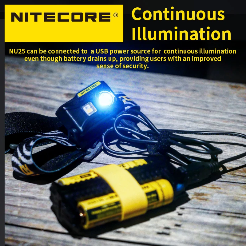 Налобный фонарь NITECORE NU25 360 лм встроенный аккумулятор | Электроника