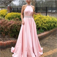 abiye evening dresses beaded blush pink long prom gowns backless abendkleider off shoulder elegant evening dress customized
