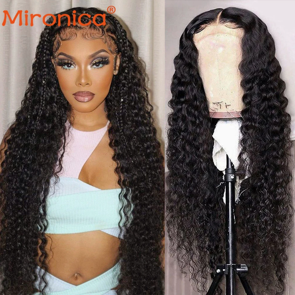 30 Inch Deep Wave13x6 Transparent Lace Front Wig 100% Remy Human Hair For Black Women Brazilian Deep Curly 4x4 Lace Closure Wigs