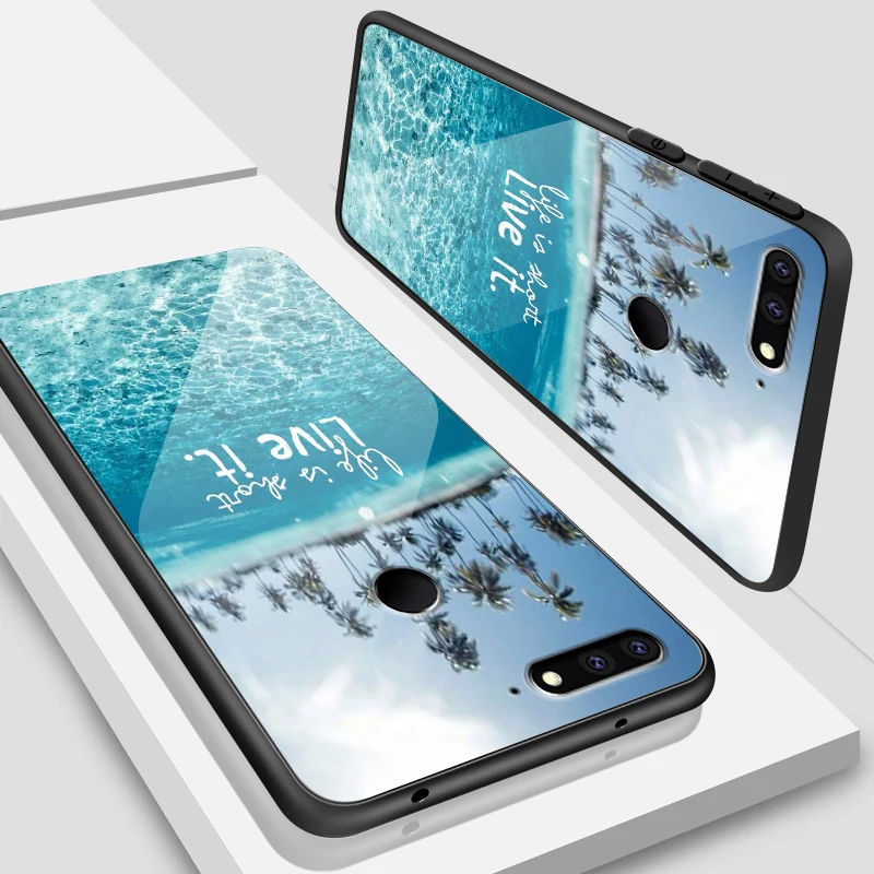 H120 Роскошный чехол для Huawei Honor 6X 7A 7C 7X 8A 8X9 облегченное закаленное стекло Чехлы Y6 Y9 Y7 премьер-профессионал Magic2 Мягкая силиконовая задняя крышка-Чехол - Цвет: H120