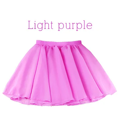 Light Purple Балетная юбка-пачка для девочек; шифоновая юбка для танцев; детское профессиональное балетное трико с юбкой - Цвет: Light Purple