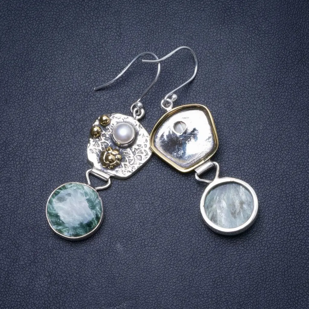 Натуральные двухцветные русские серпантиновые и речные жемчужные Уникальные 925