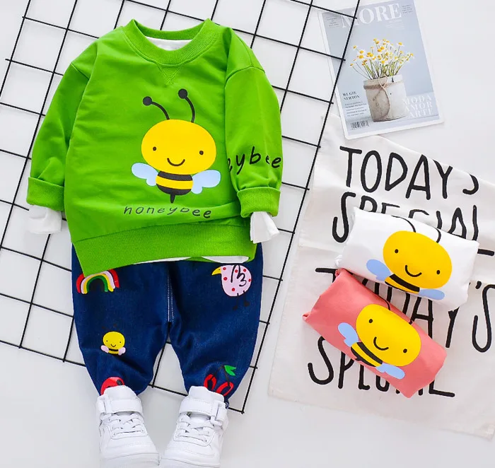 

1-4Y Boys Clothing Set Cartoon Tops+pants 2pcs Girls Outfits For Children Sports Suit Kids Tracksuit Boys Outfits