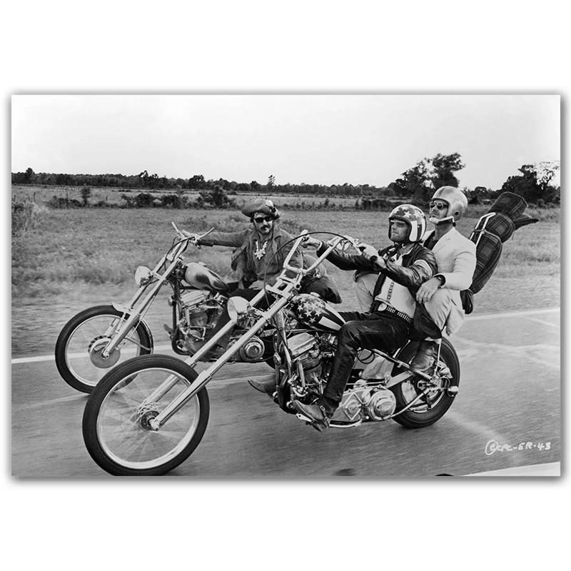 

Modern Classic Movie Poster Wall Art Canvas Painting Easy Rider Wallpaper Retro Motorcycle Printing For Living Room Decor